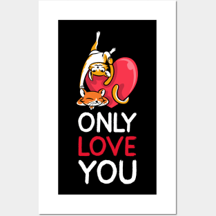 Valentines Day Funny Cats Posters and Art
